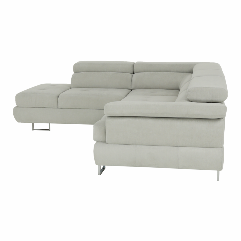 Colţar, material textil gri deschis, model stânga, BUTON P