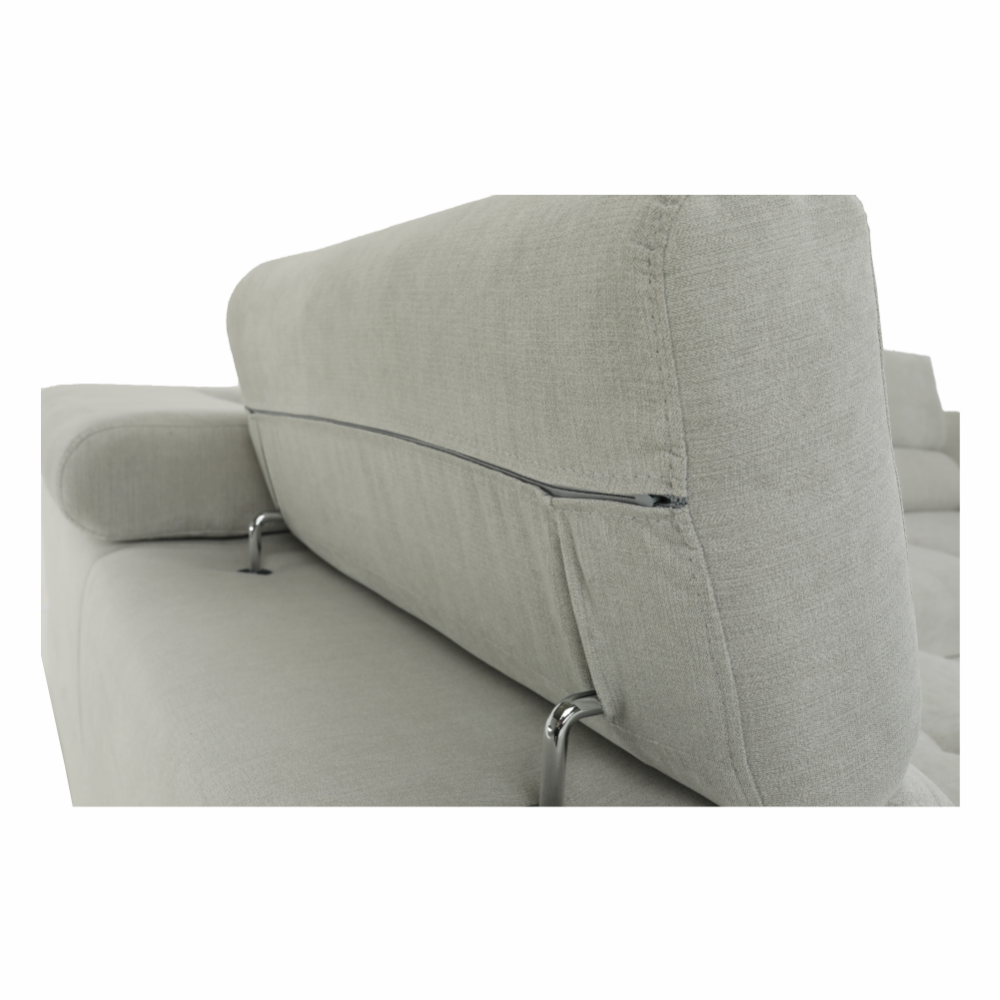 Colţar, material textil gri deschis, model stânga, BUTON P