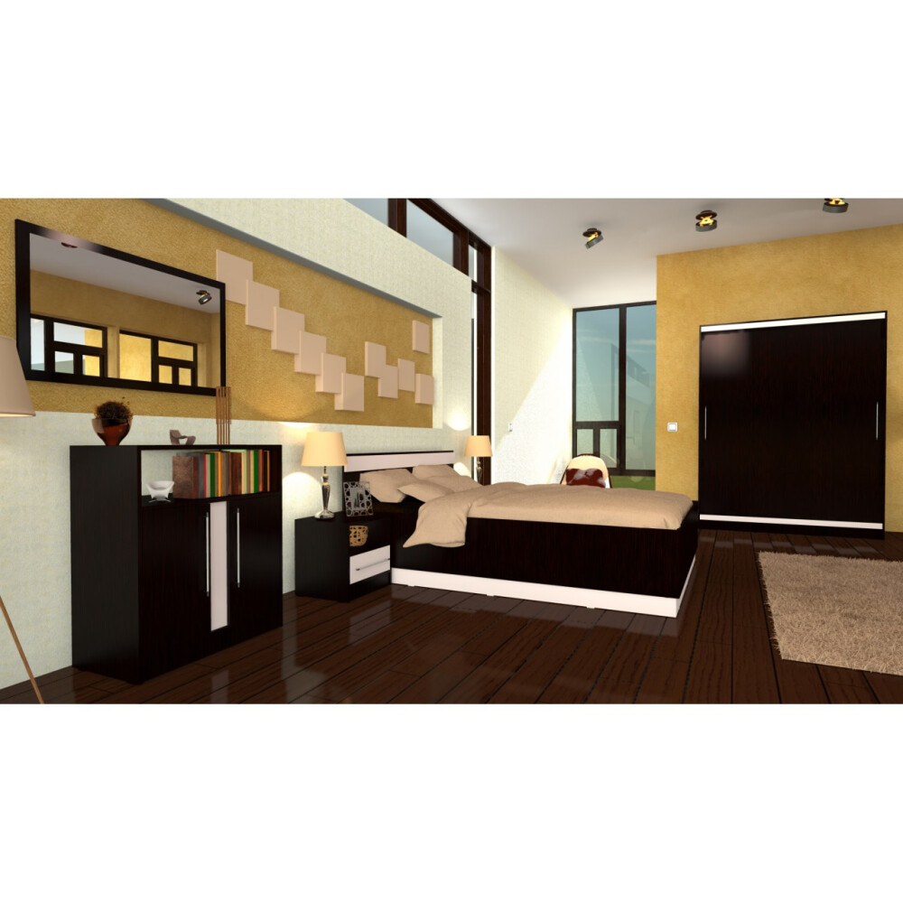 Dormitor Verona Wenge cu pat 140x200 cm