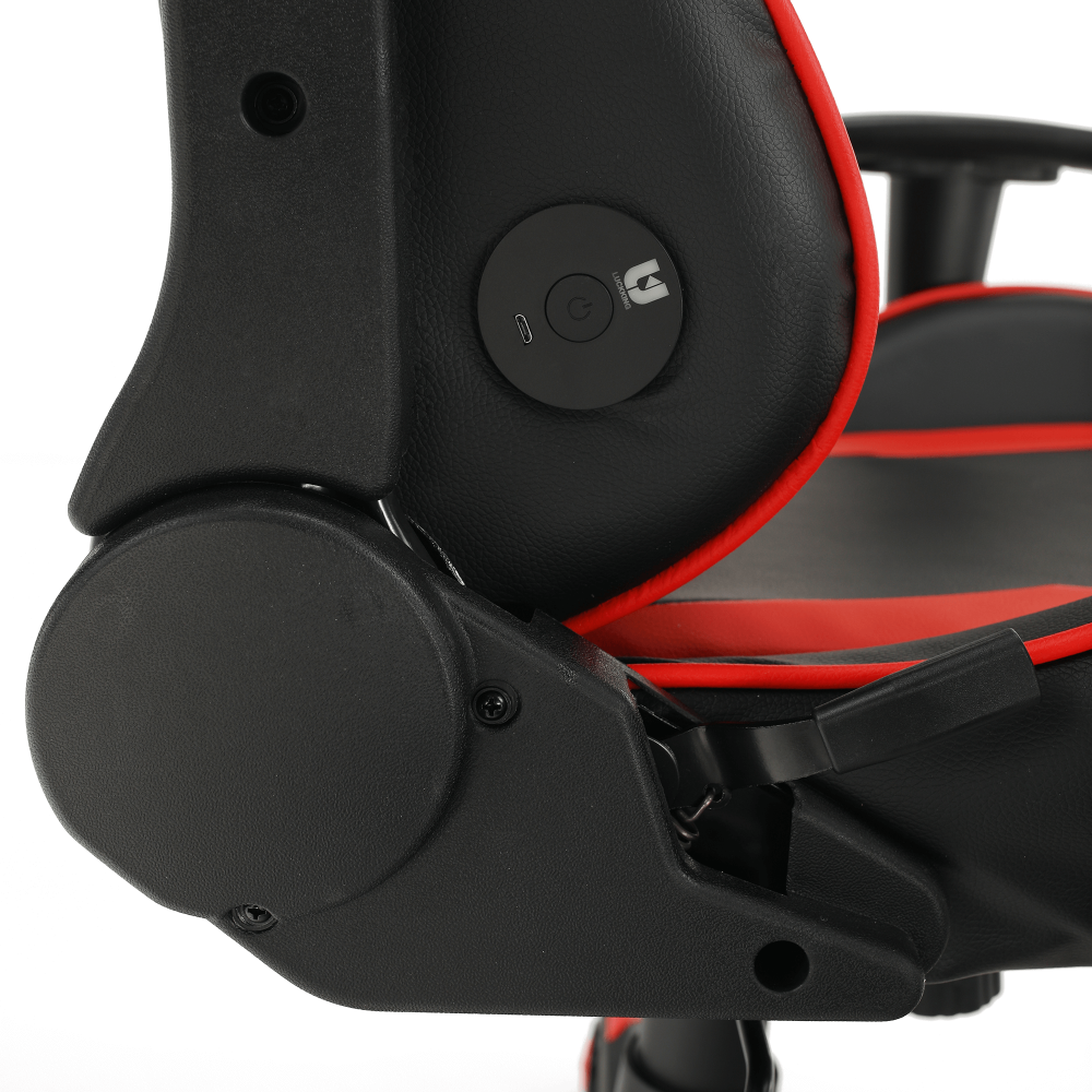 Scaun de birou / joc cu difuzoare Bluetooth, negru / roşu, CARPI