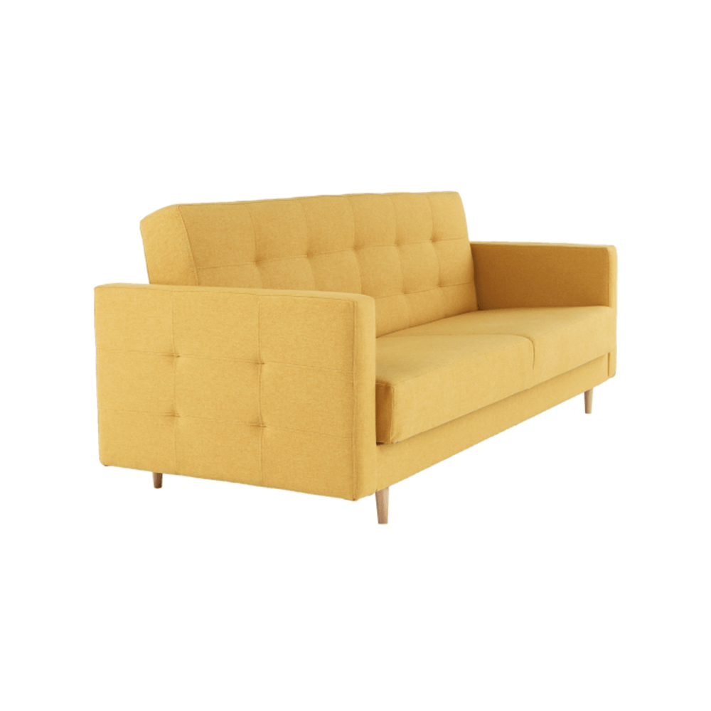 Colţar tapiţat 3 locuri, material textil muştar, AMEDIA