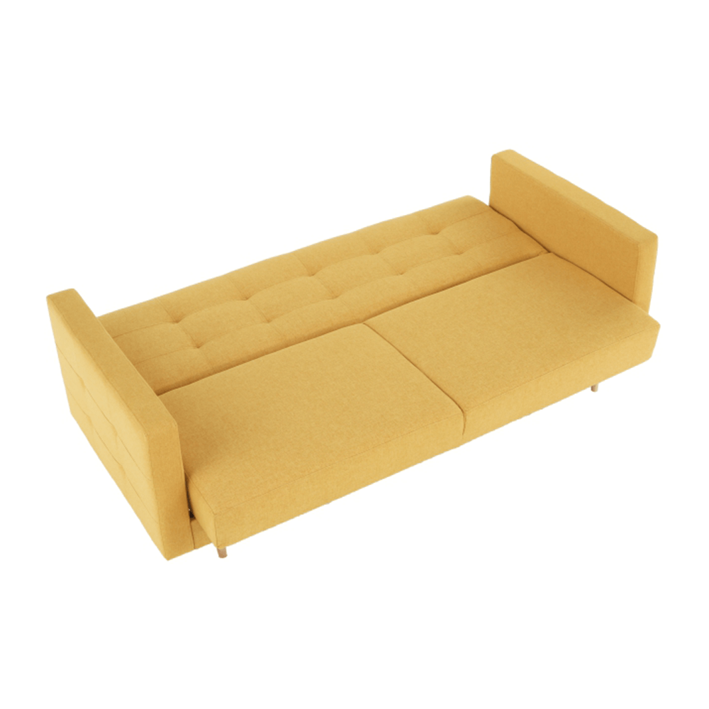 Colţar tapiţat 3 locuri, material textil muştar, AMEDIA