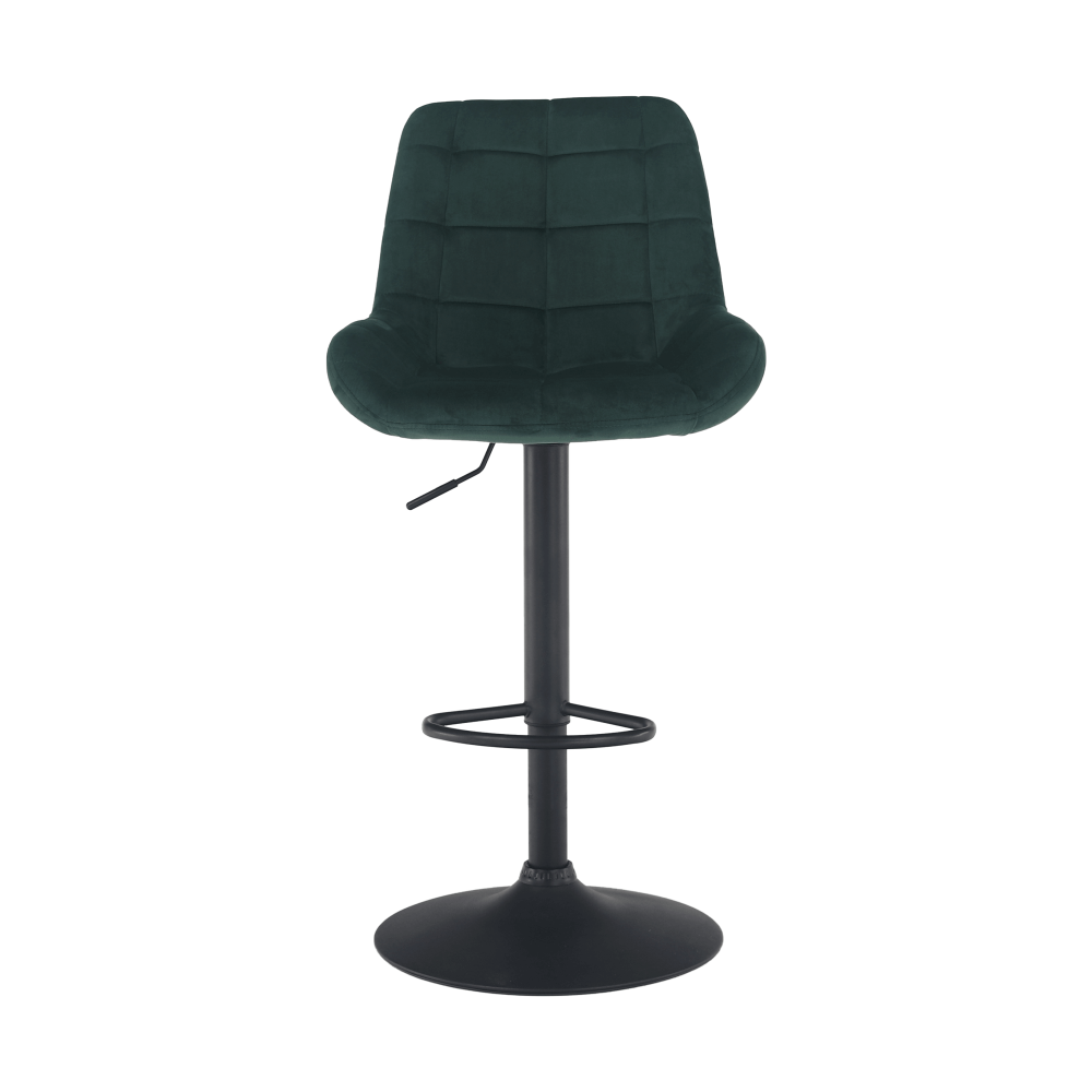 Scaun de bar, material textil Velvet verde închis, CHIRO