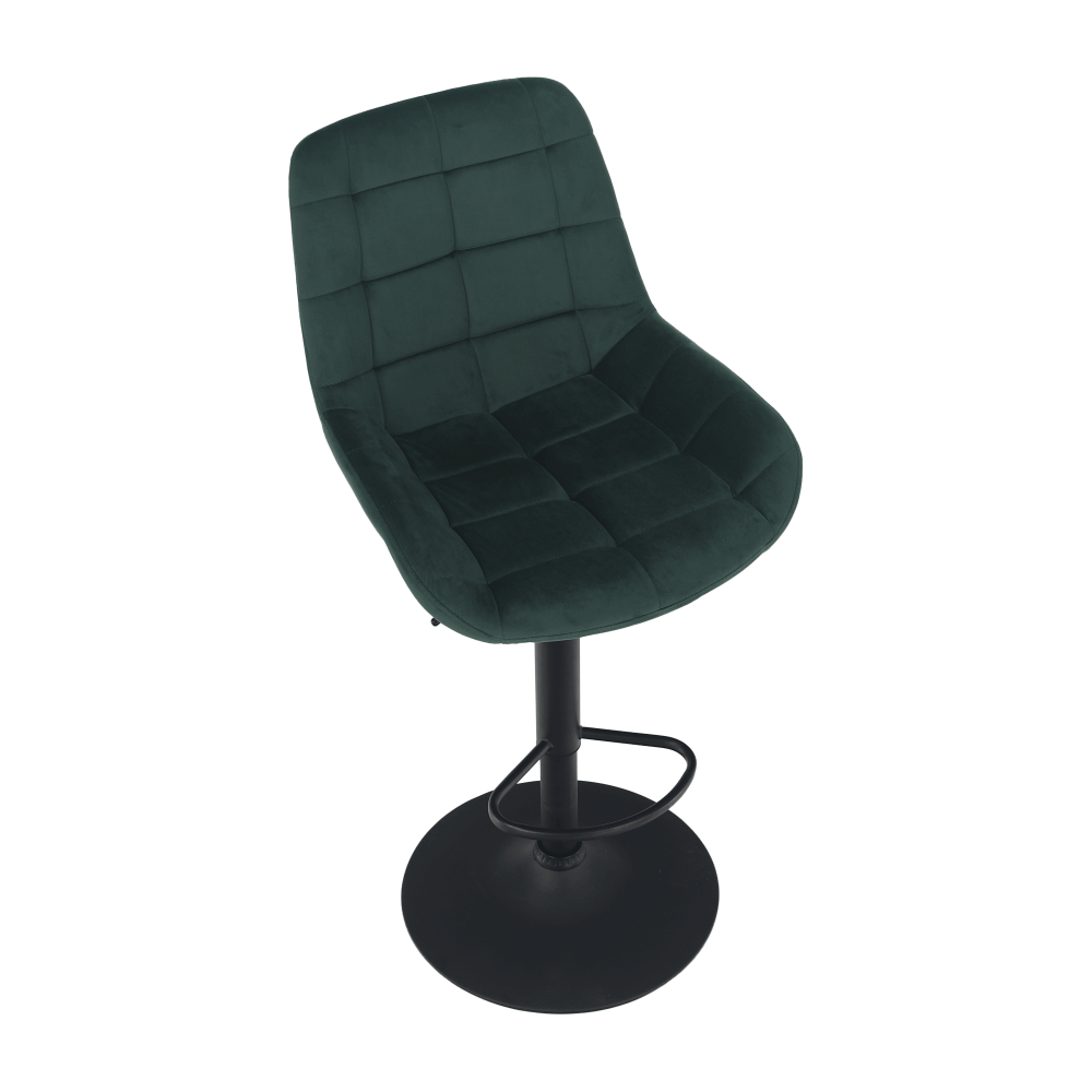 Scaun de bar, material textil Velvet verde închis, CHIRO