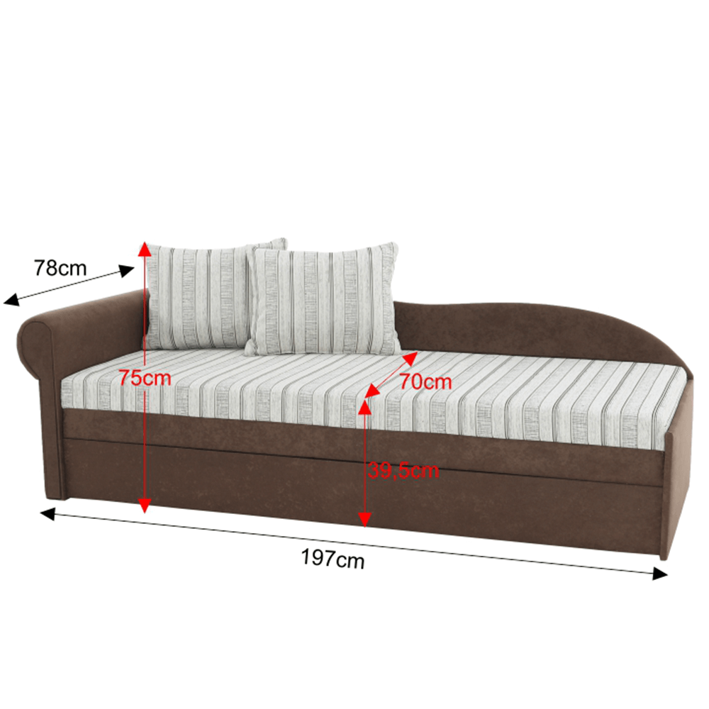 Colţar extensibil, maro/bej/auriu/model, stânga, AGA D