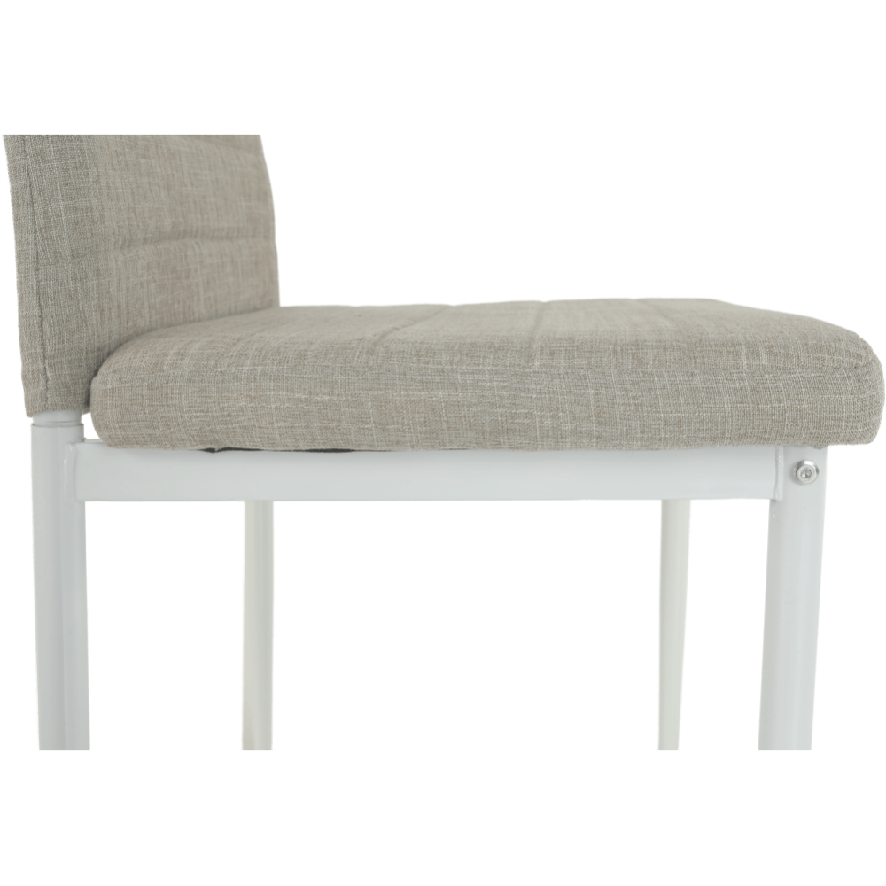 Scaun, textil bej/metal alb, COLETA NOVA