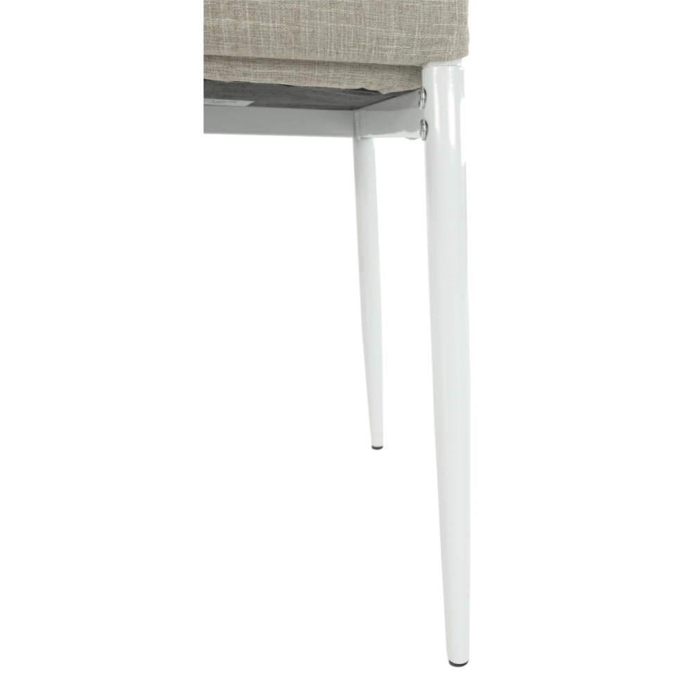 Scaun, textil bej/metal alb, COLETA NOVA