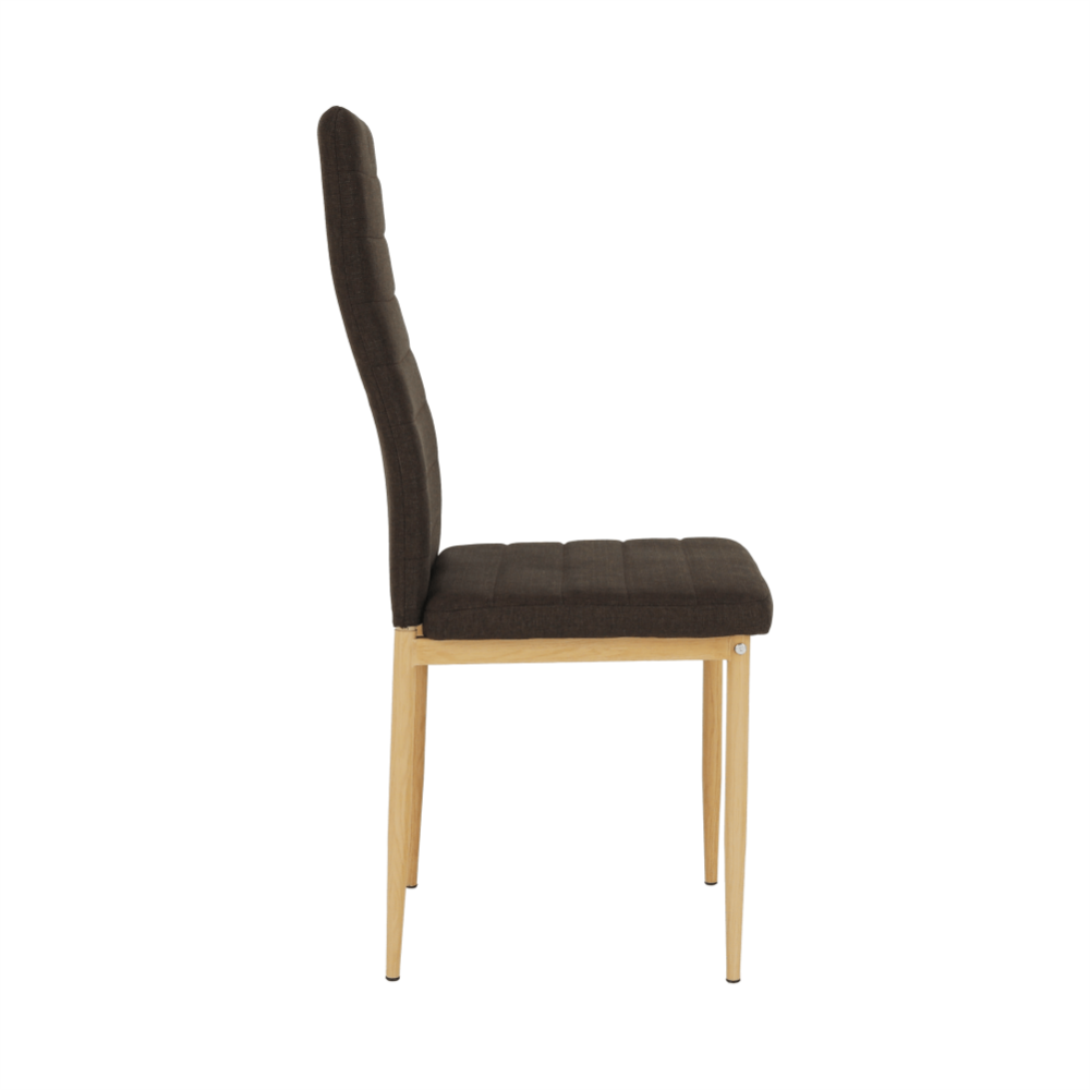 Scaun, material textil maro închis/cadru metalic fag, COLETA NOVA