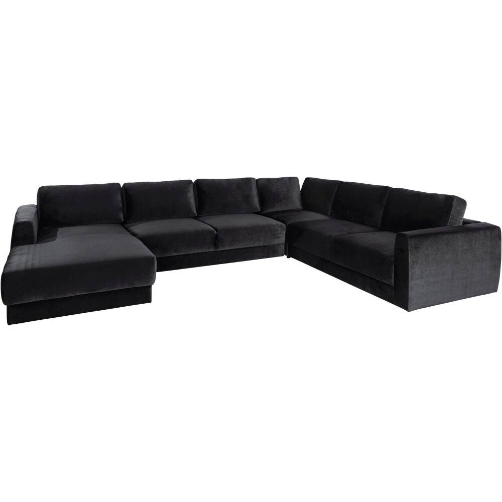 Coltar Hobro in forma de U, catifea, negru, designed by Morten Georgsen