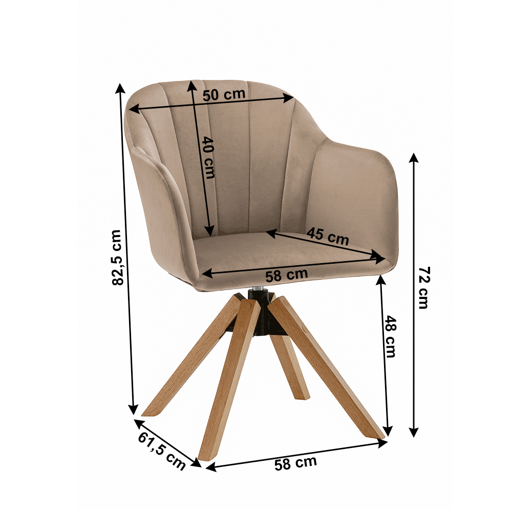 Fotoliu rotativ, textil Velvet, taupe gri-maro/fag, DALIO