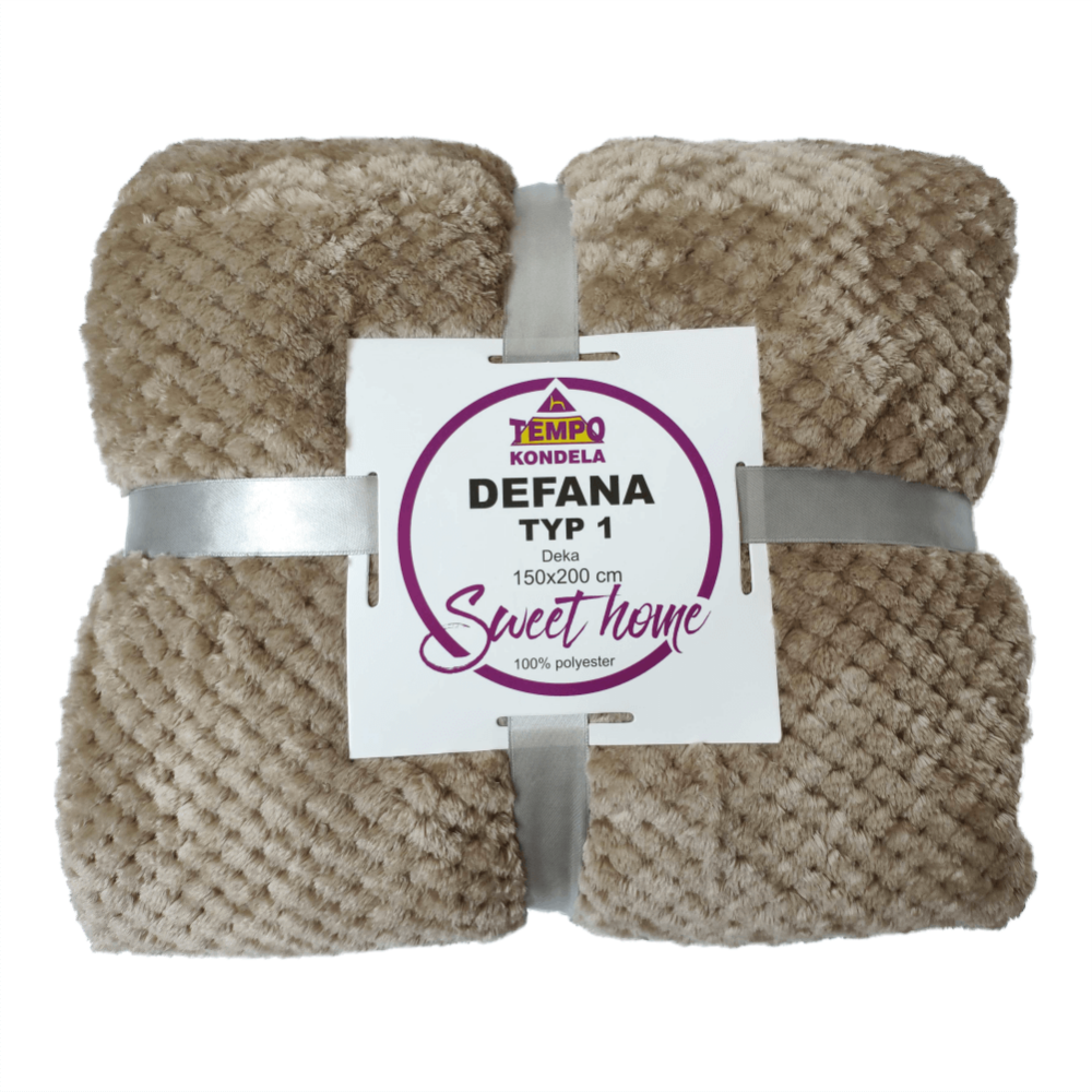 Pătură cu două feţe, maro deschis, 150x200, DEFANA TYP 1