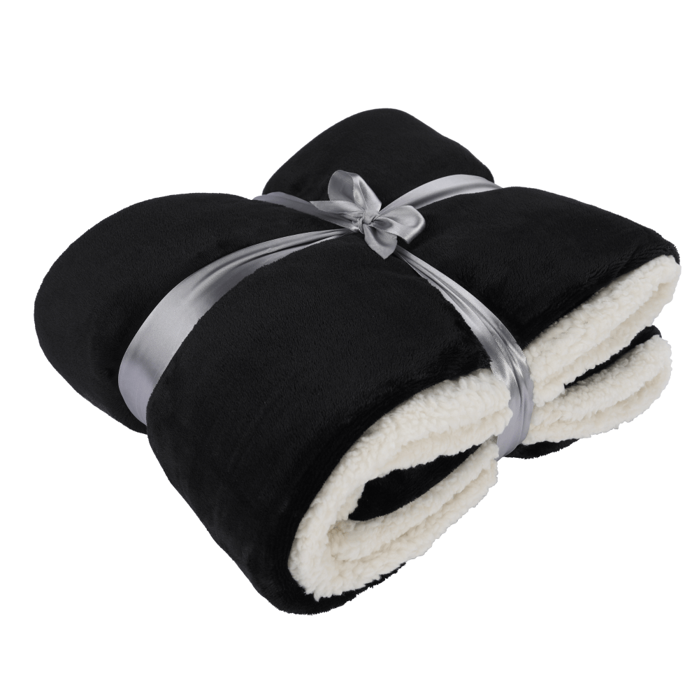 Pătură cu două feţe, negru, 127x152, KASALA TYP 3