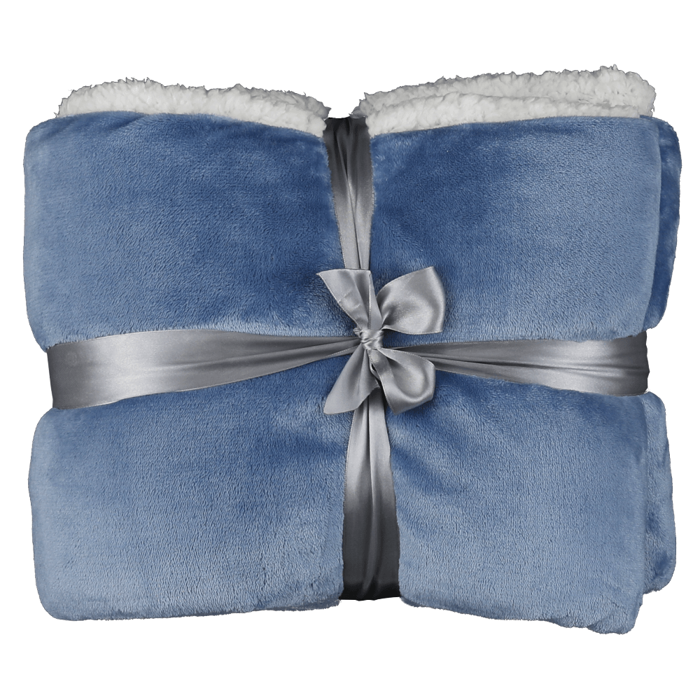 Pătură cu două feţe, gri-albastru, 127x152, KASALA TYP 1