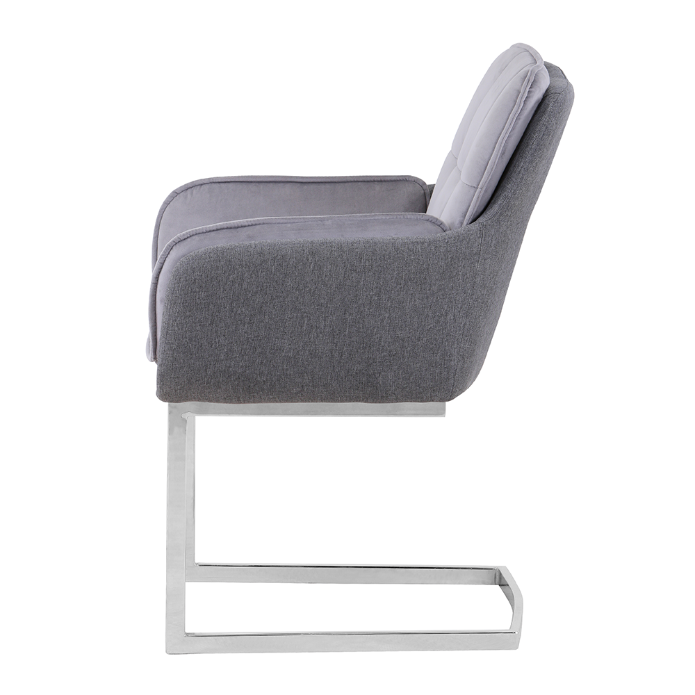 Scaun bucătărie, catifea Velvet gri/material textil, CHIMENA