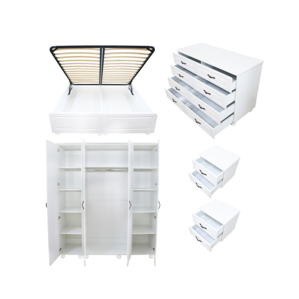 Dormitor Dynasty Alb cu pat 180x200 cm