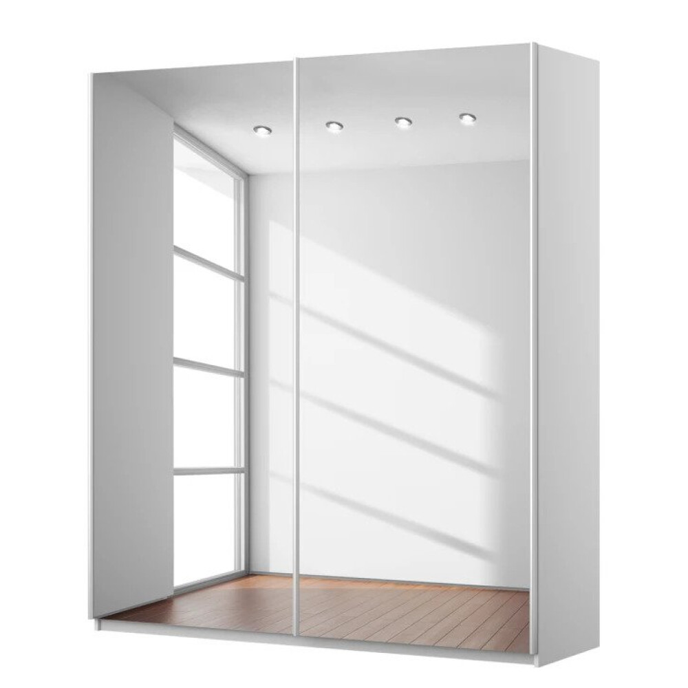 Dulap cu usi glisante KiYDOO Landhaus III, Alb alpin - 181 x 210 cm