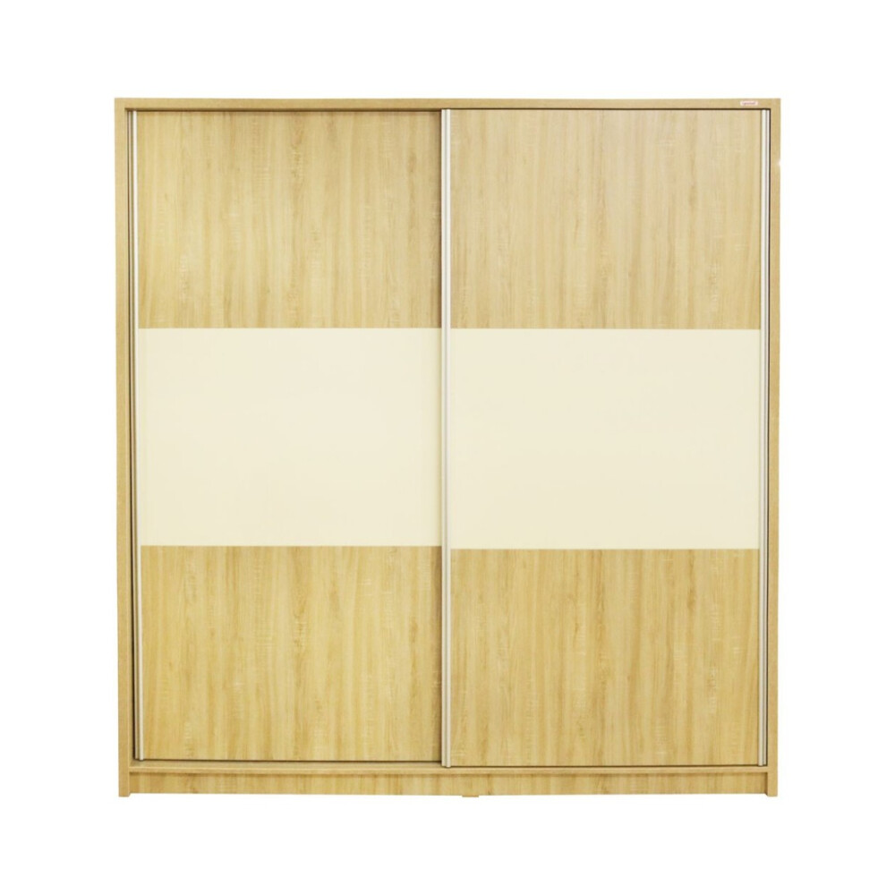 Dormitor Milano Sonoma cu Pat Tapitat Bej 140x200