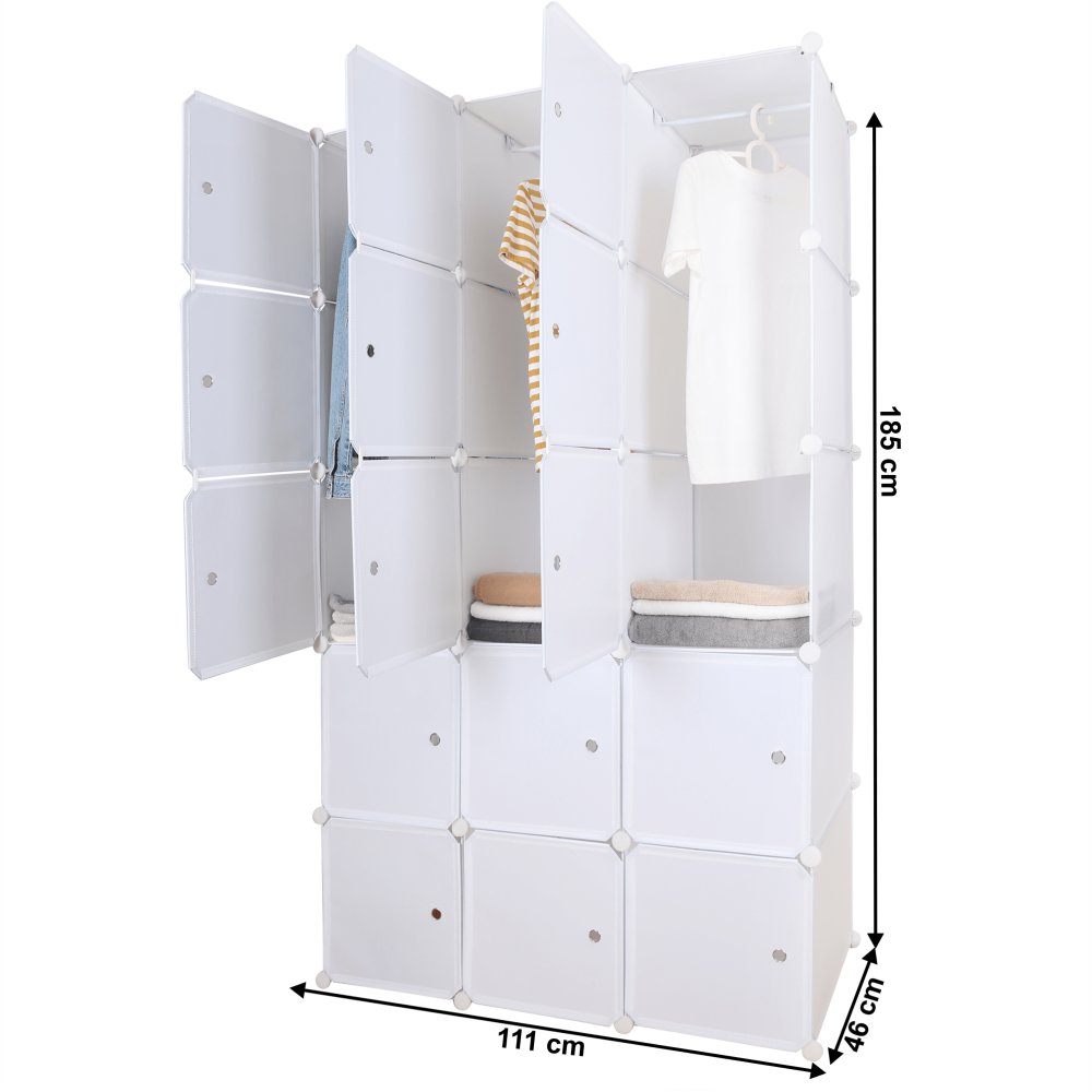 Dulap multifuncţional modular, alb, ZALVO