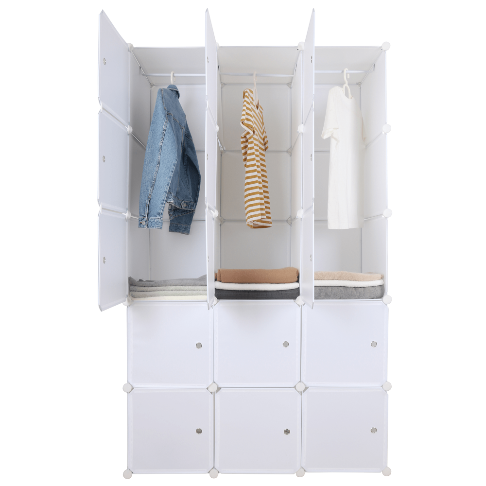 Dulap multifuncţional modular, alb, ZALVO
