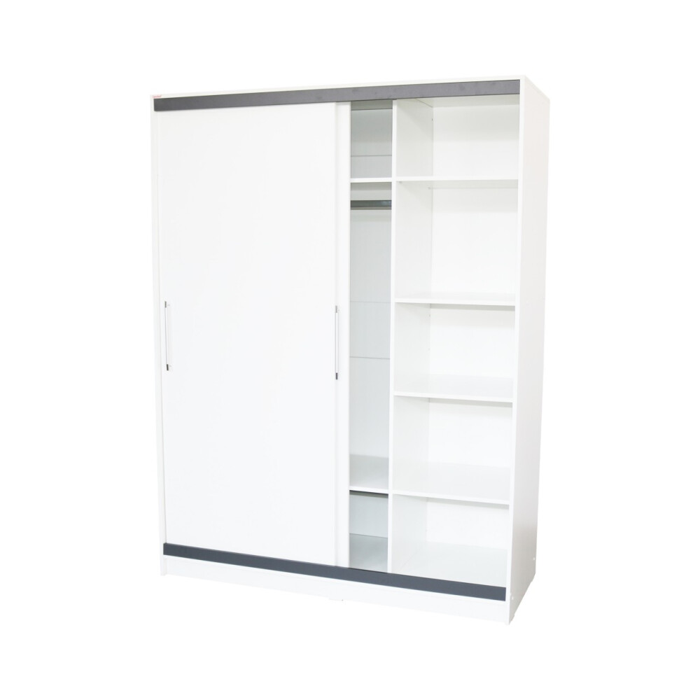 Dormitor Verona Alb/Gri cu pat 160x200 cm
