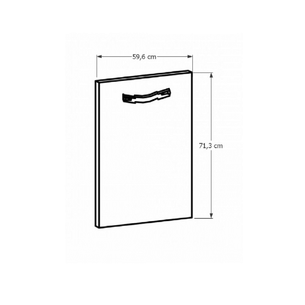 Uşă pentru maşina de spălat vase încorporată, 59,6x71,3, nuc Milano, SICILIA