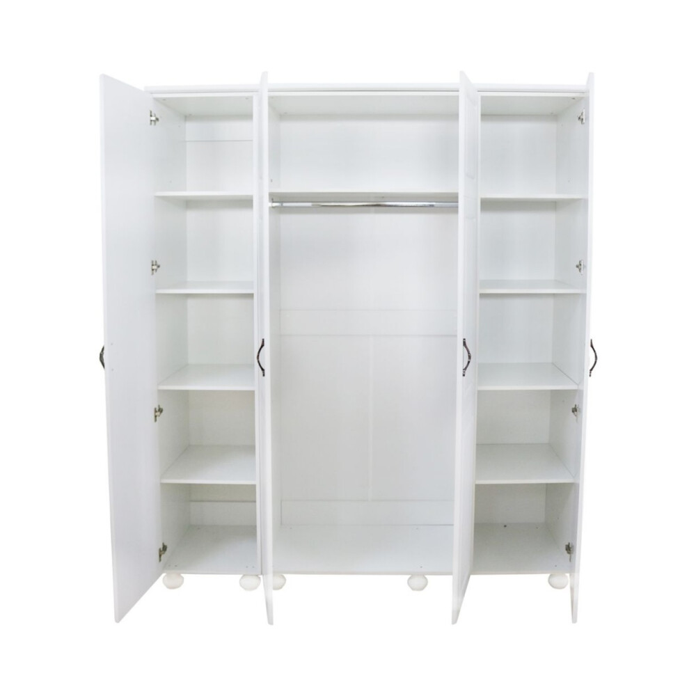 Dormitor Dynasty Alb cu pat 140x200 cm