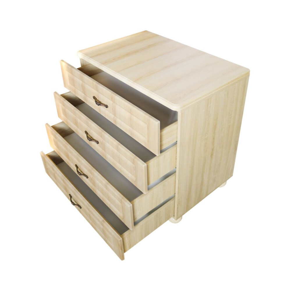 Comoda Dynasty Sonoma cu 4 sertare si blat MDF