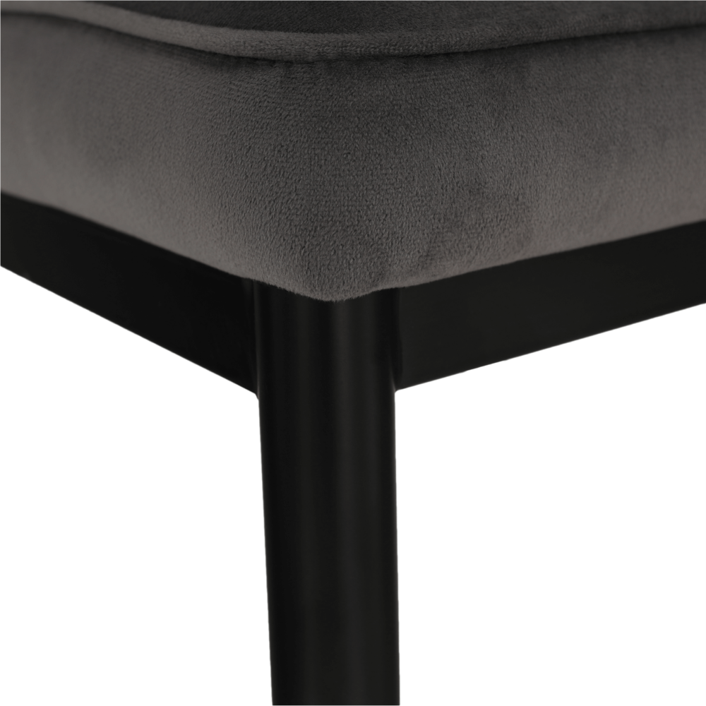 Scaun de masă design, ţesătură din catifea gri închis, EPONA