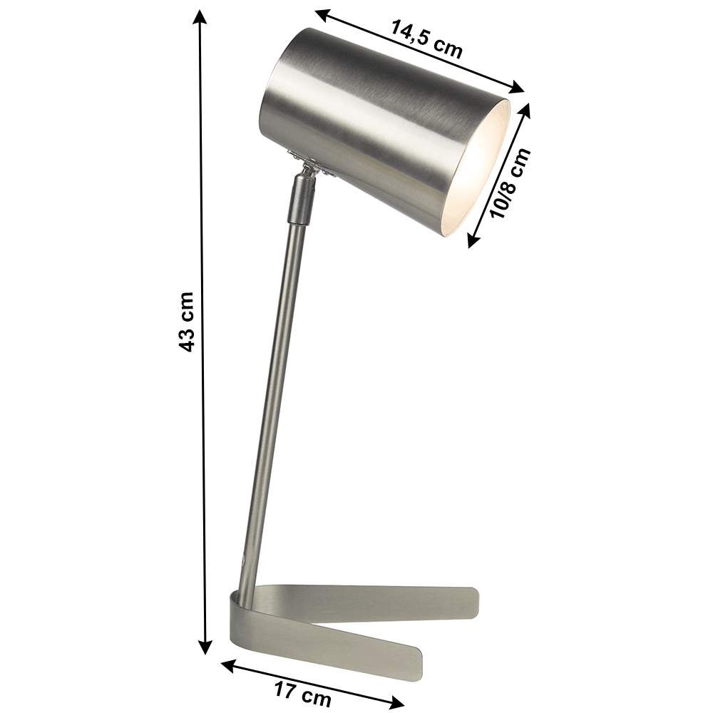 Lampă de masă, metal / nichel mat, FABEL
