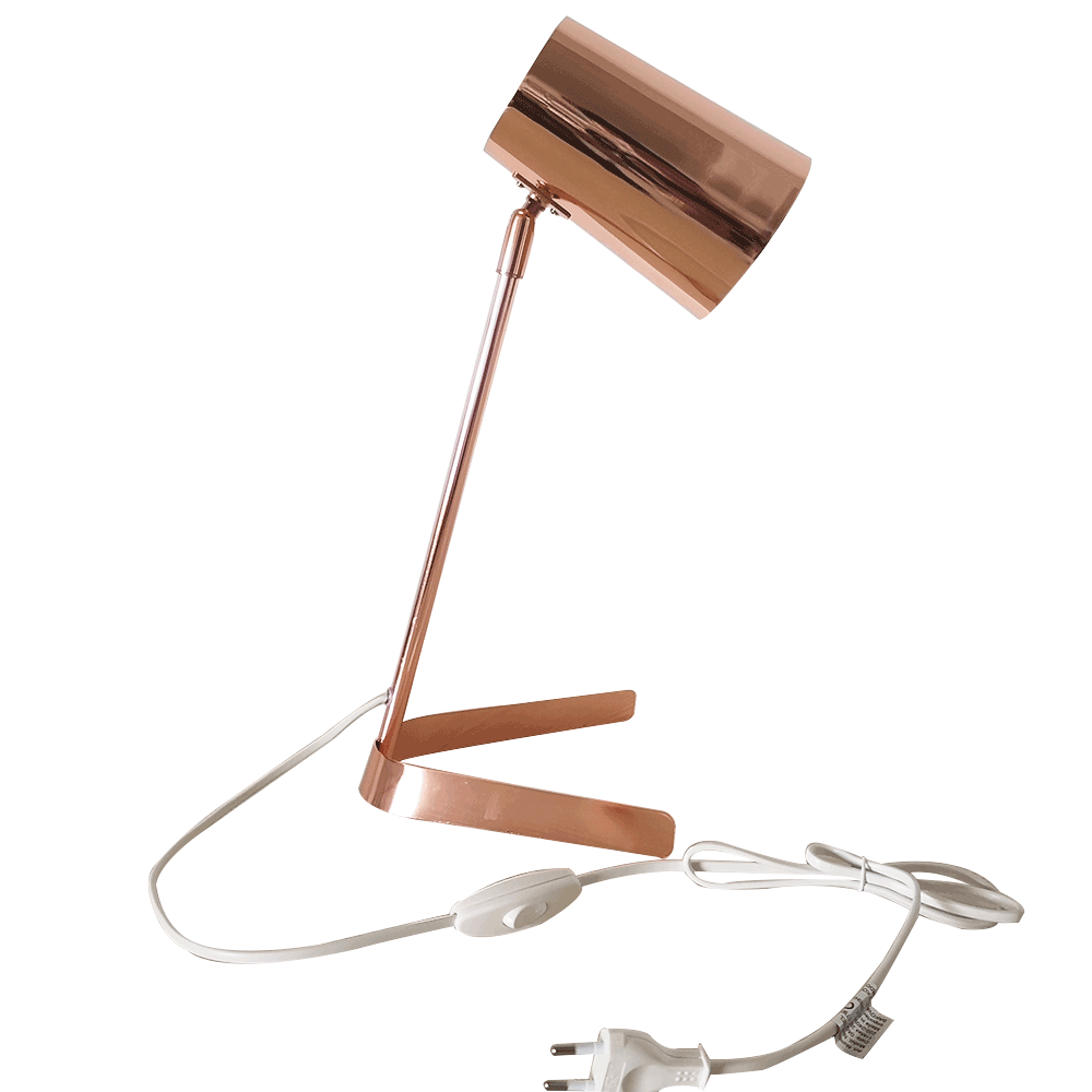 Lampă de masă, metal / roz auriu, FABEL