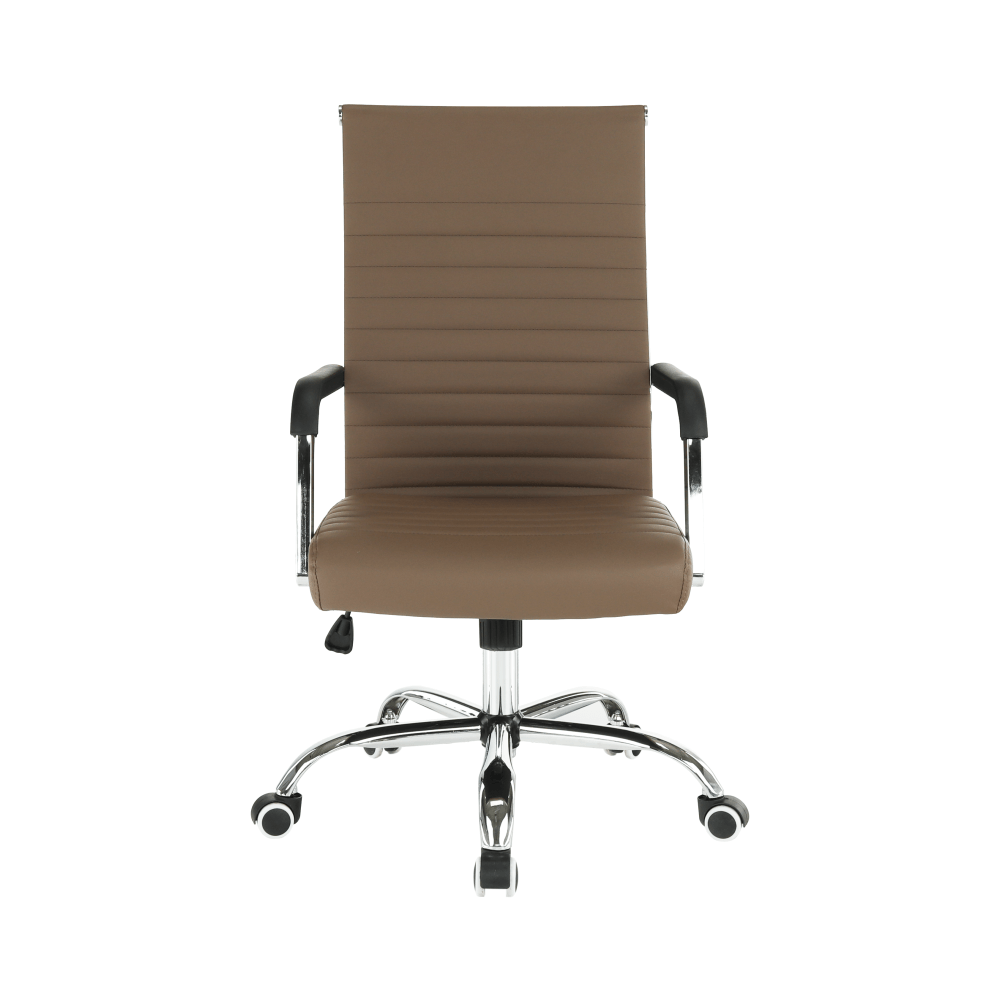Scaun de birou, piele eco/metal, taupe/crom, FARAN