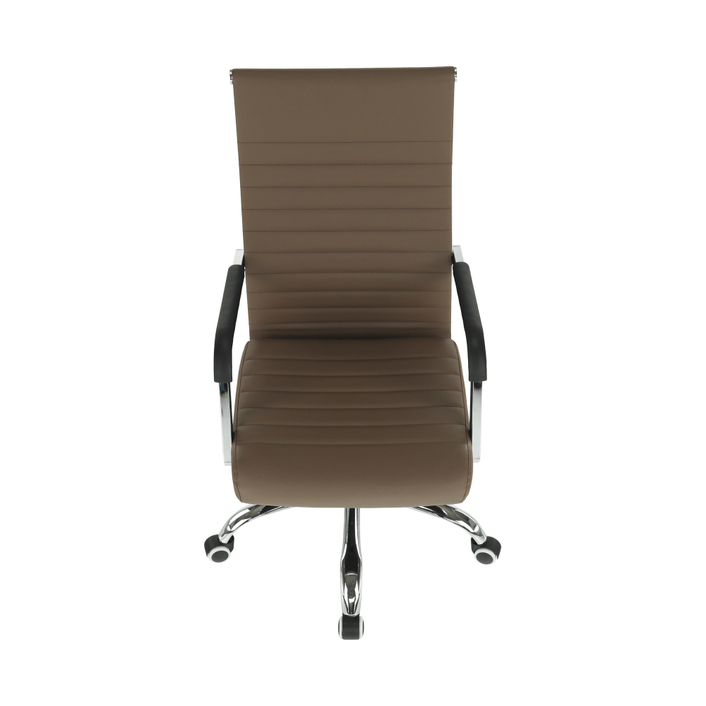 Scaun de birou, piele eco/metal, taupe/crom, FARAN