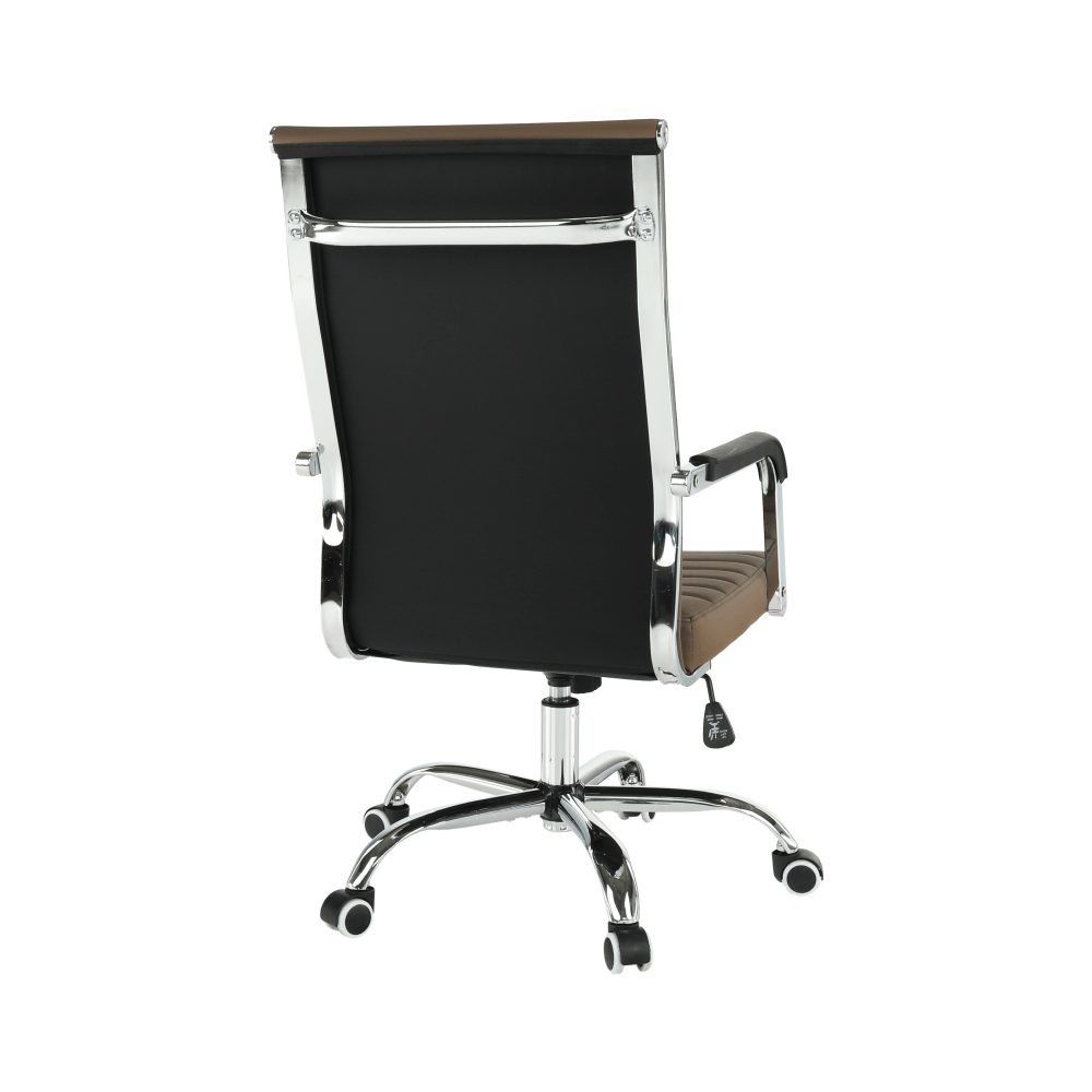 Scaun de birou, piele eco/metal, taupe/crom, FARAN