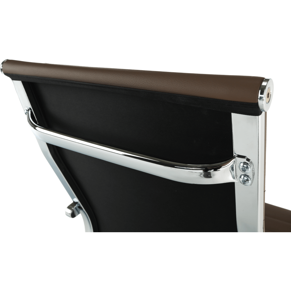Scaun de birou, piele eco/metal, taupe/crom, FARAN
