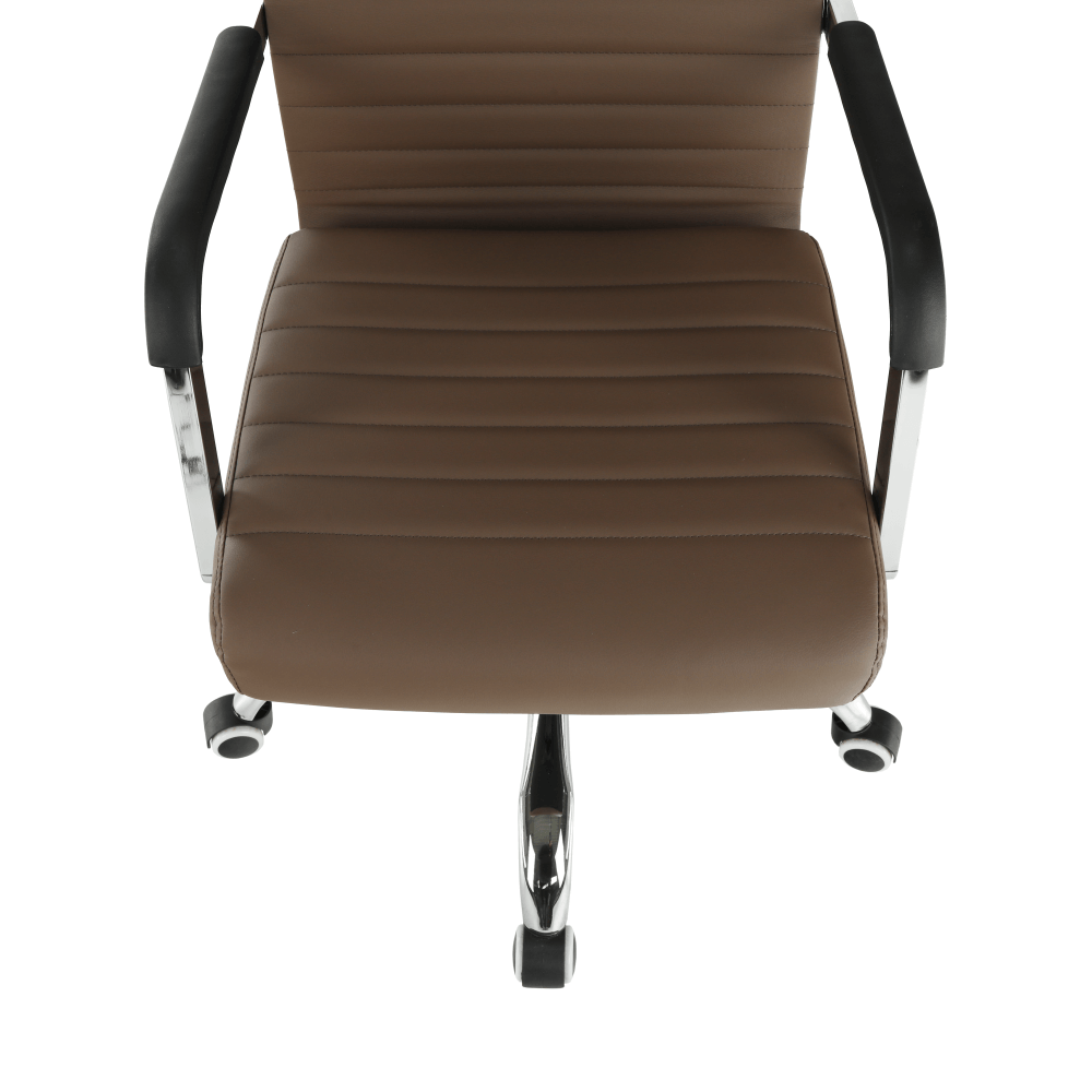 Scaun de birou, piele eco/metal, taupe/crom, FARAN