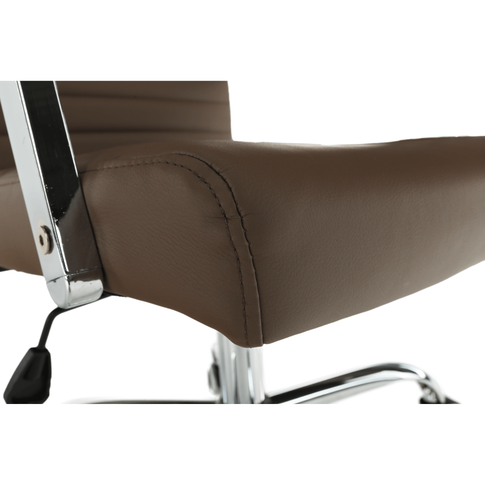 Scaun de birou, piele eco/metal, taupe/crom, FARAN