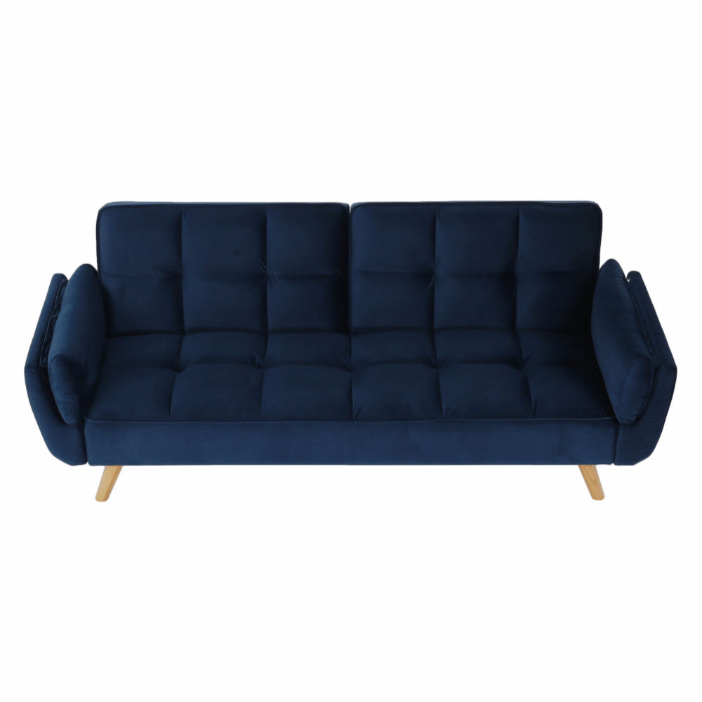 Canapea extensibilă,  albastru regal/stejar, FILEMA