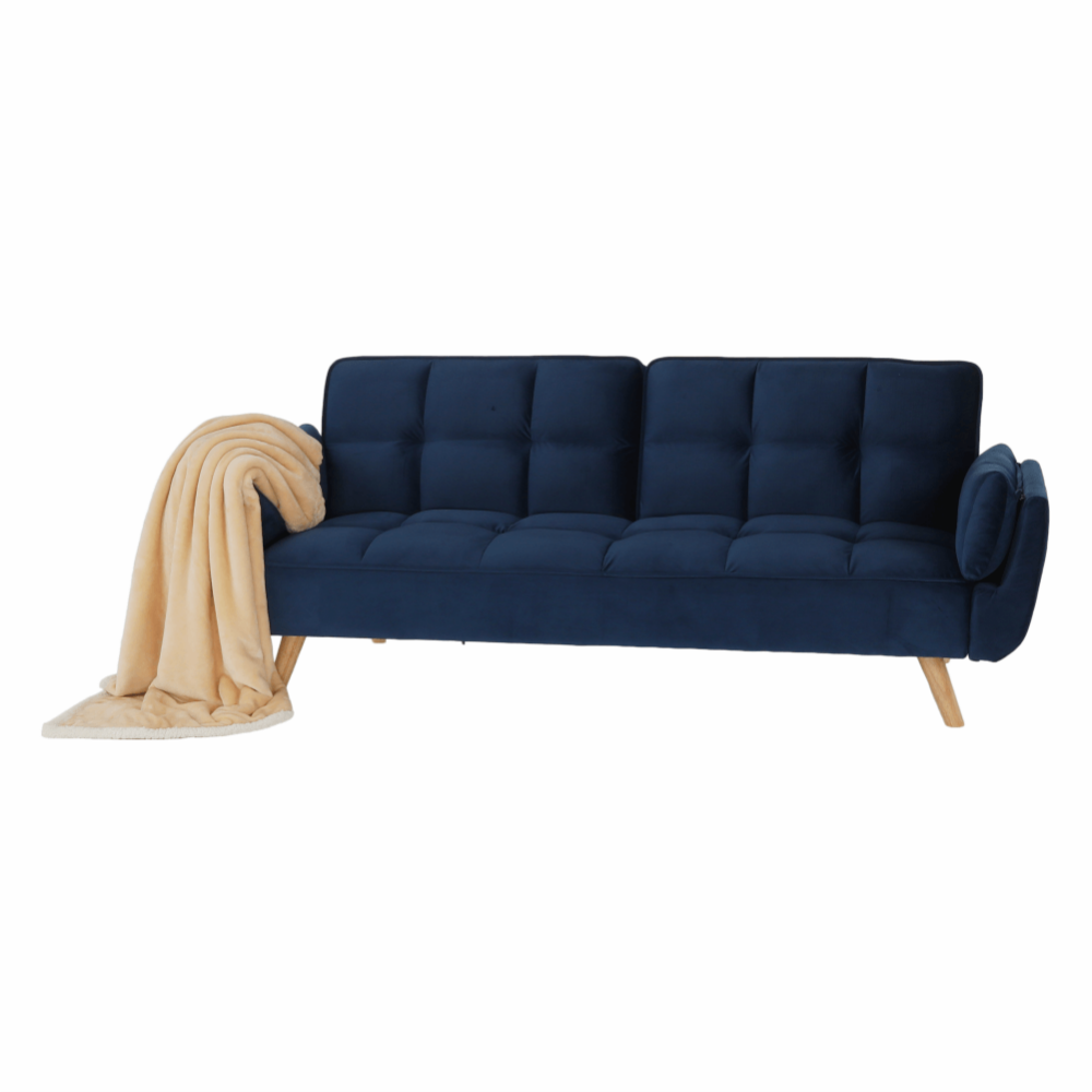 Canapea extensibilă,  albastru regal/stejar, FILEMA