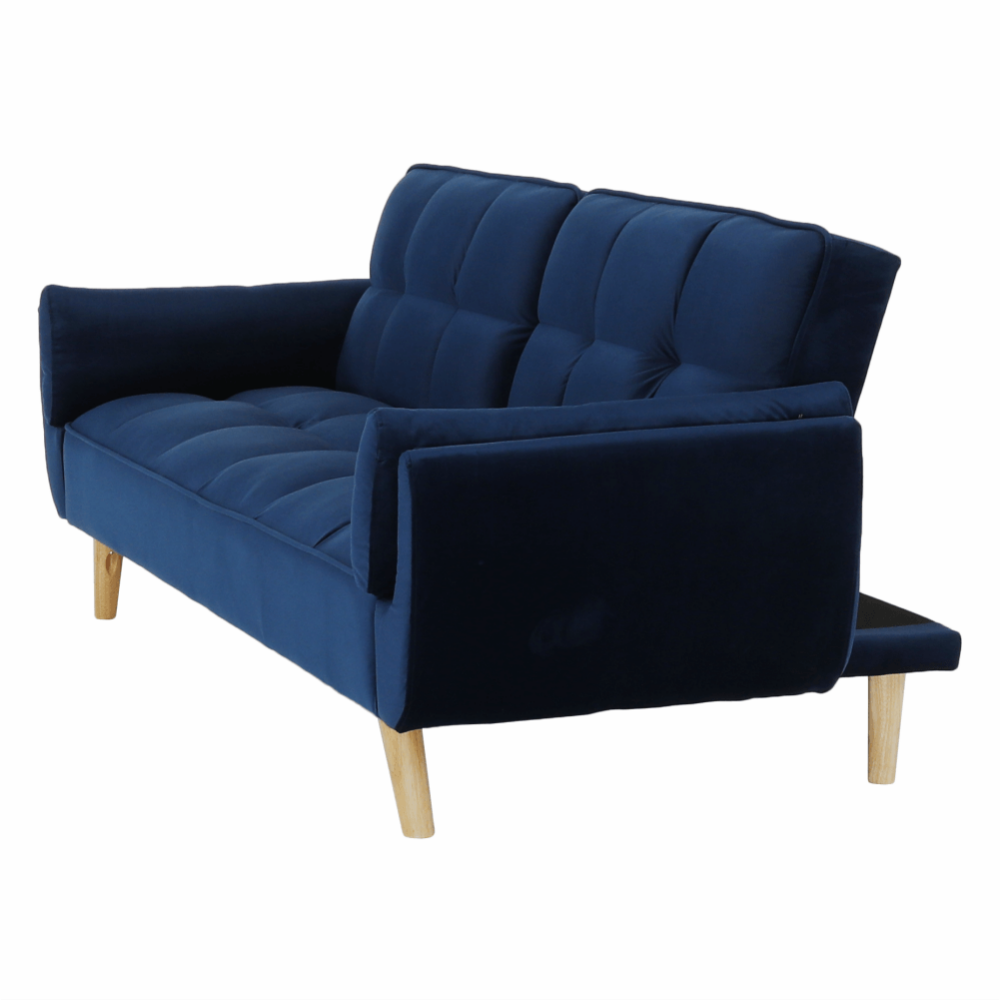 Canapea extensibilă,  albastru regal/stejar, FILEMA