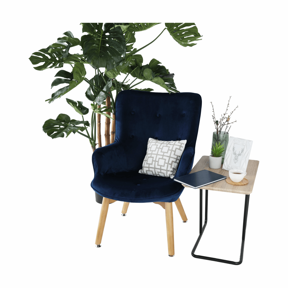 Fotoliu de design, catifea Velvet albastru, FODIL