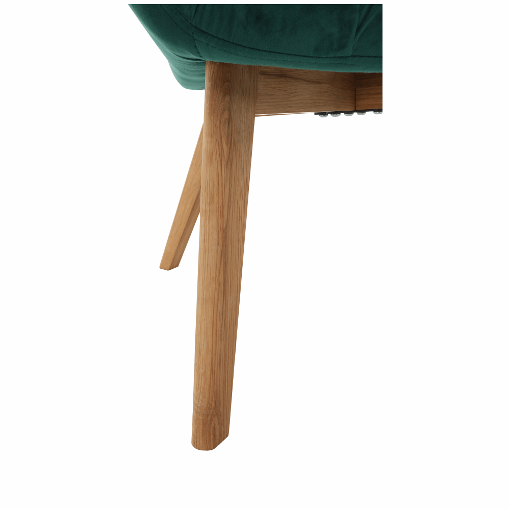 Fotoliu de design, catifea Velvet smarald/stejar, KOMODO