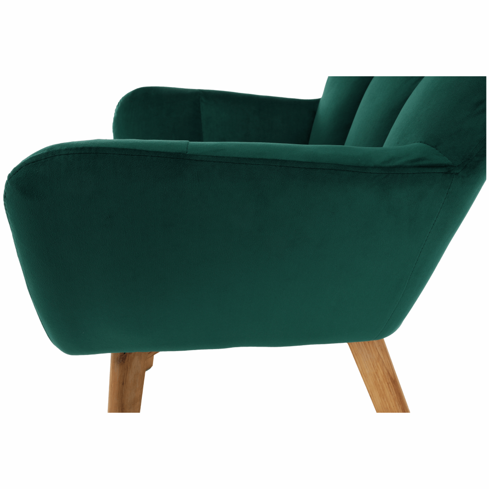 Fotoliu de design, catifea Velvet smarald/stejar, KOMODO