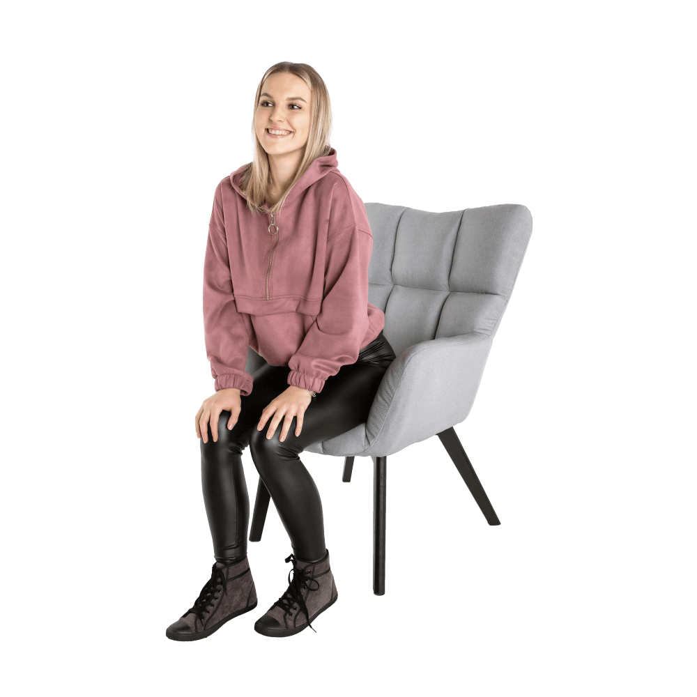 Fotoliu de design, gri/negru, FONDAR