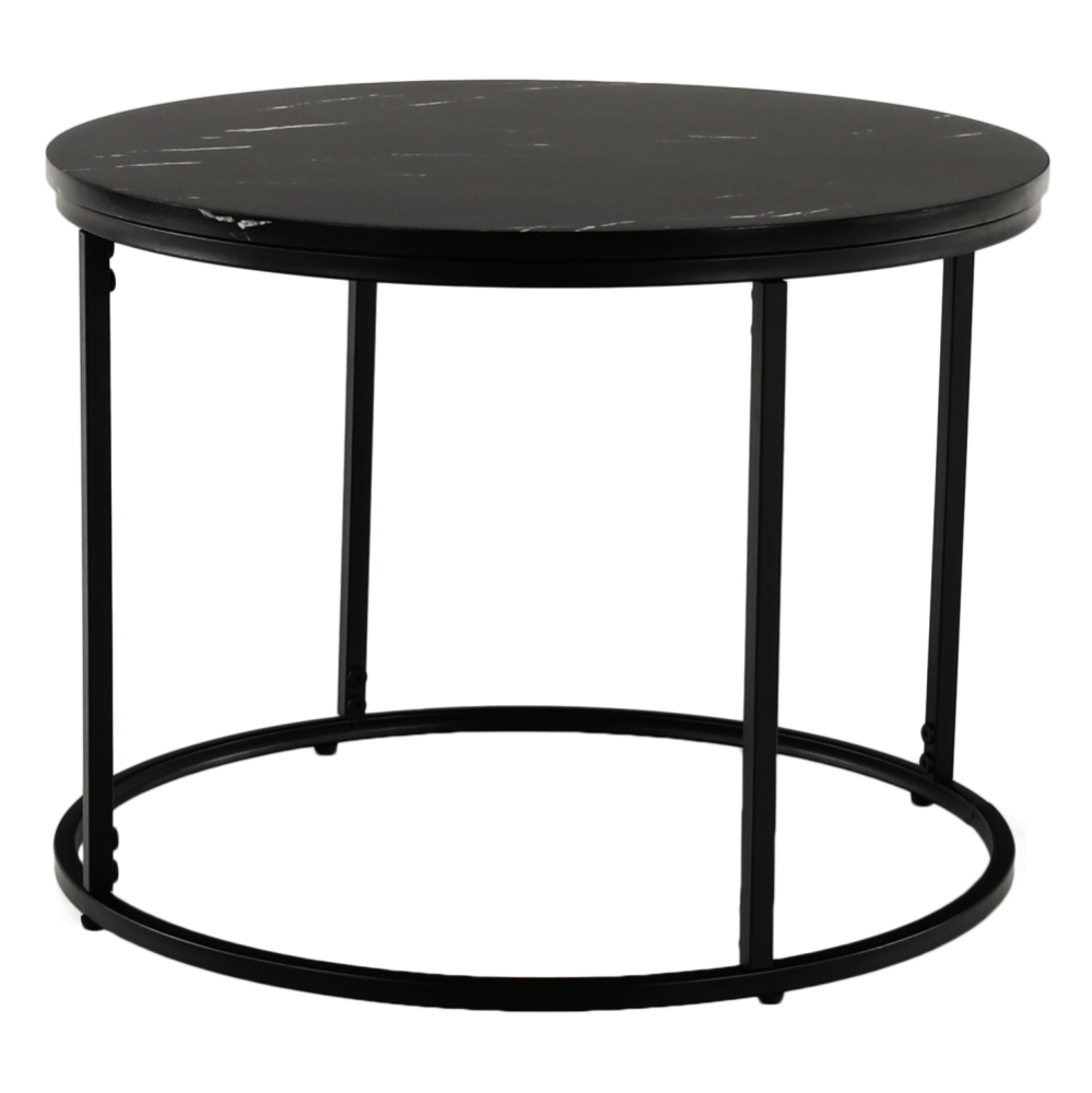 Măsuţă de cafea, marmură neagră / metal negru, GAGIN