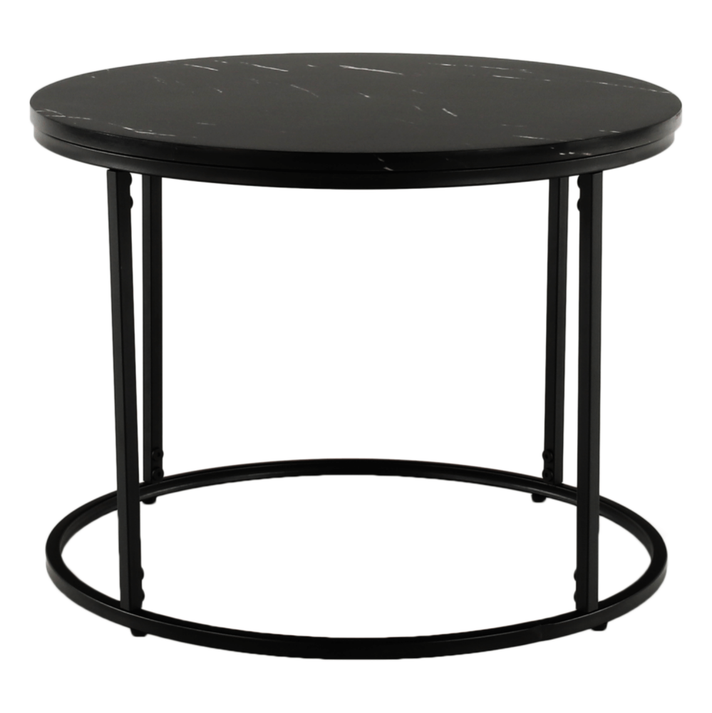 Măsuţă de cafea, marmură neagră / metal negru, GAGIN