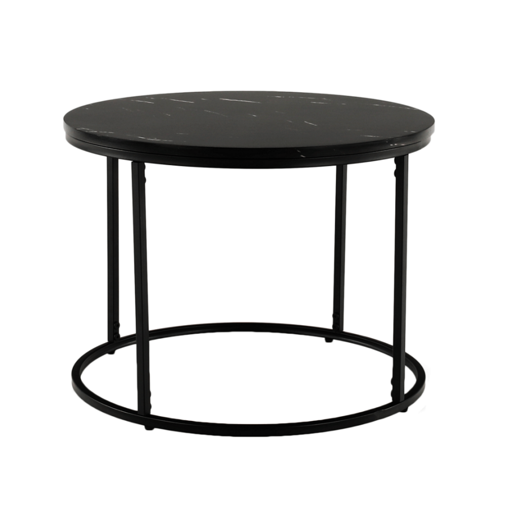 Măsuţă de cafea, marmură neagră / metal negru, GAGIN