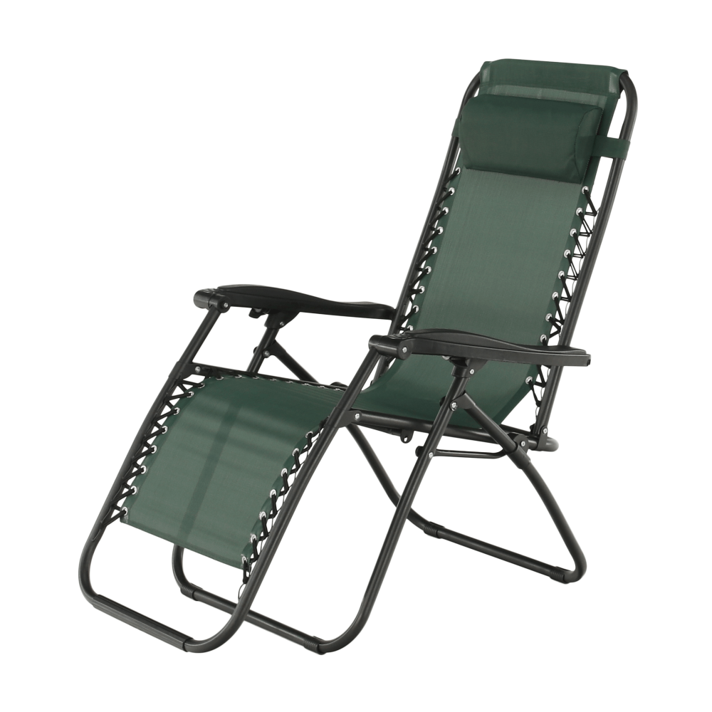 Şezlong de grădină reglabil, verde, GERALD