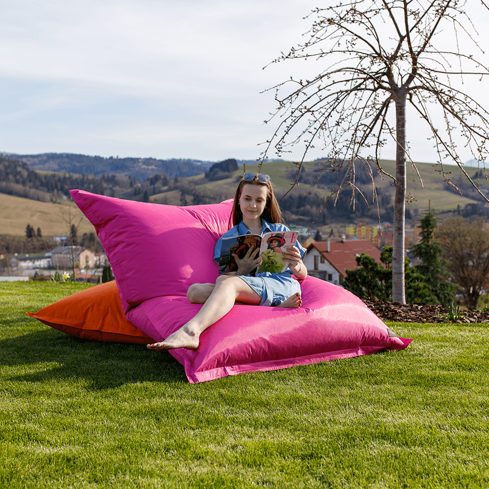 Fotoliu tip sac, material textil roz, GETAF