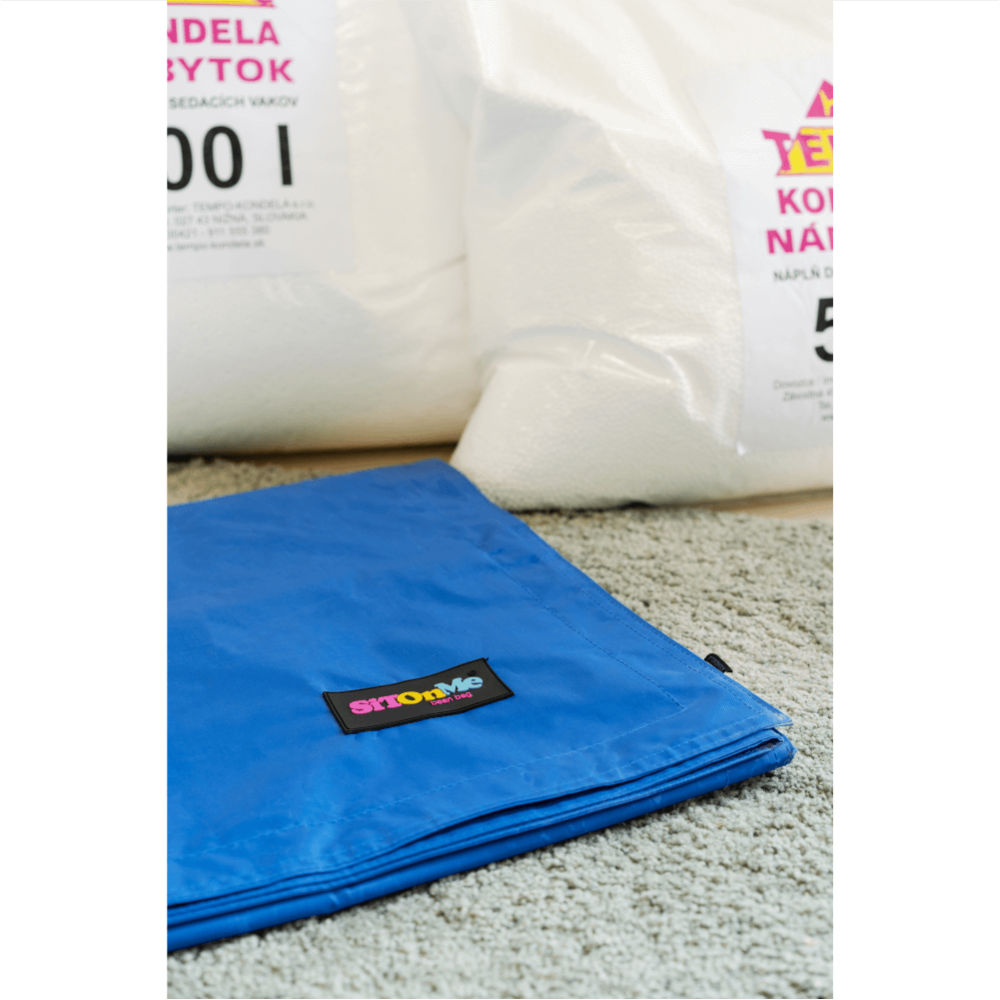 Fotoliu tip sac, material textil albastru, GETAF