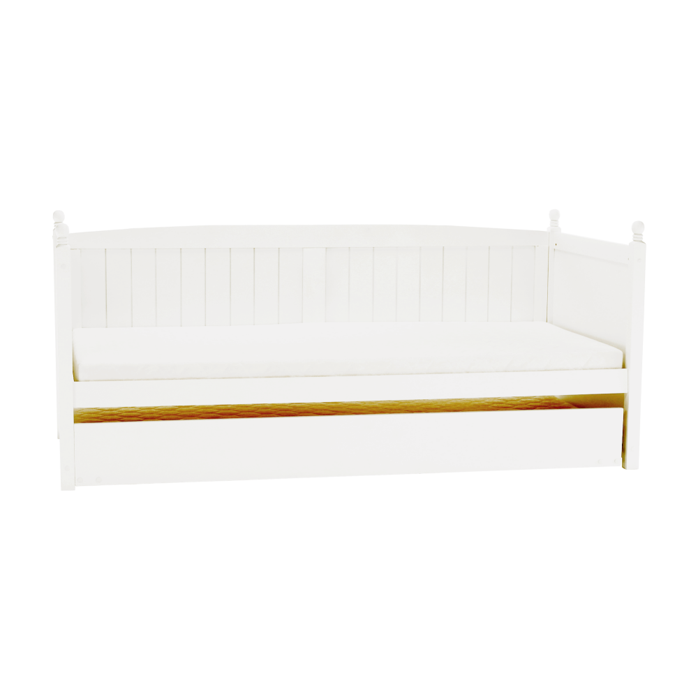 Pat cu pat suplimentar, lemn de pin, alb, 90x200, GLAMIS